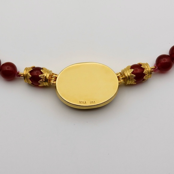 MMA Metropolitan Museum Of Art Carnelian Cab Bead Necklace Egyptian Style 18” - Picture 8 of 8